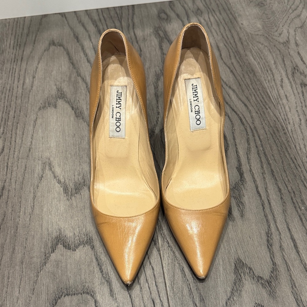 Jimmy Choo”empire”Camel Pointed Toe Heels